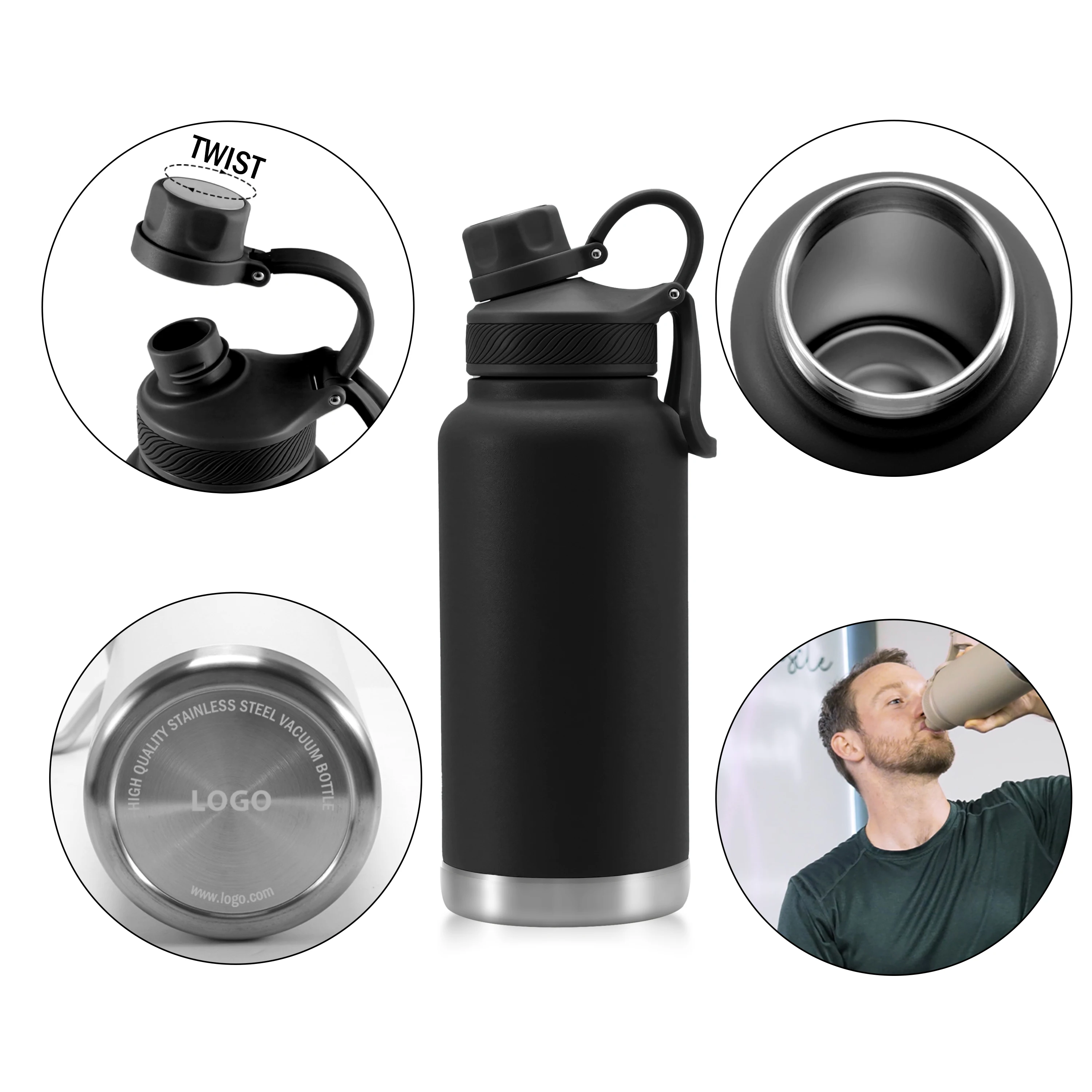Hot sell 18oz 24oz 32oz water cup Double wall stainless steel vacuum insulated water bottle thermos water bottle