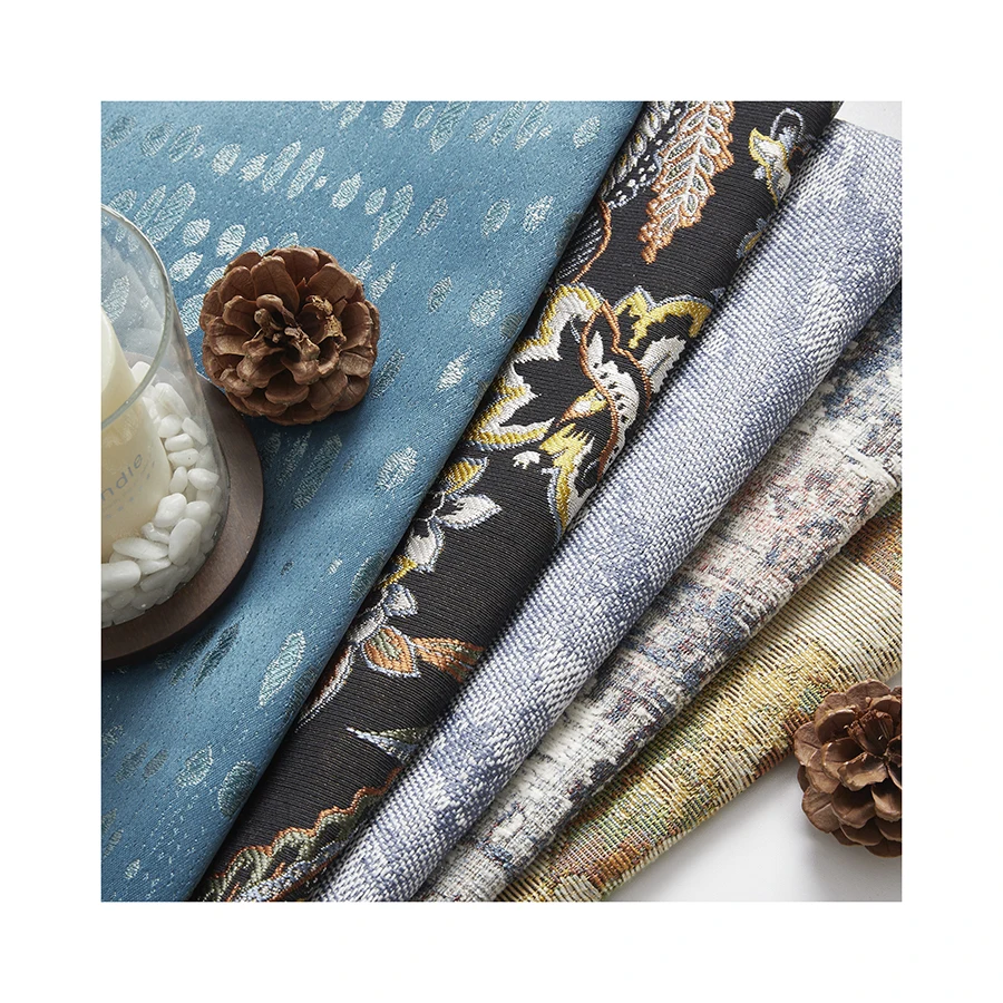 Home Textile Luxury And Elegance Curtain Fabrics For Home Decorative 100% Polyester Soft Jacquard Curtain Fabric