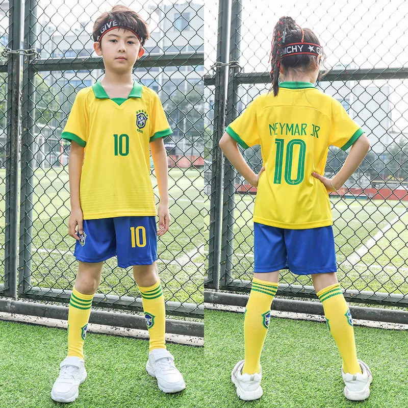 
2021 Colorful Football Jersey Children Soccer Clothes Set Boys Girls Kids Summer Training Uniforms Set 