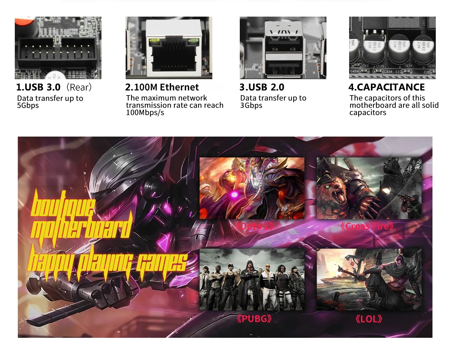 HSGM motherboard computer In-tel H61-V1816 chipset desktop motherboard support dual channel DDR3