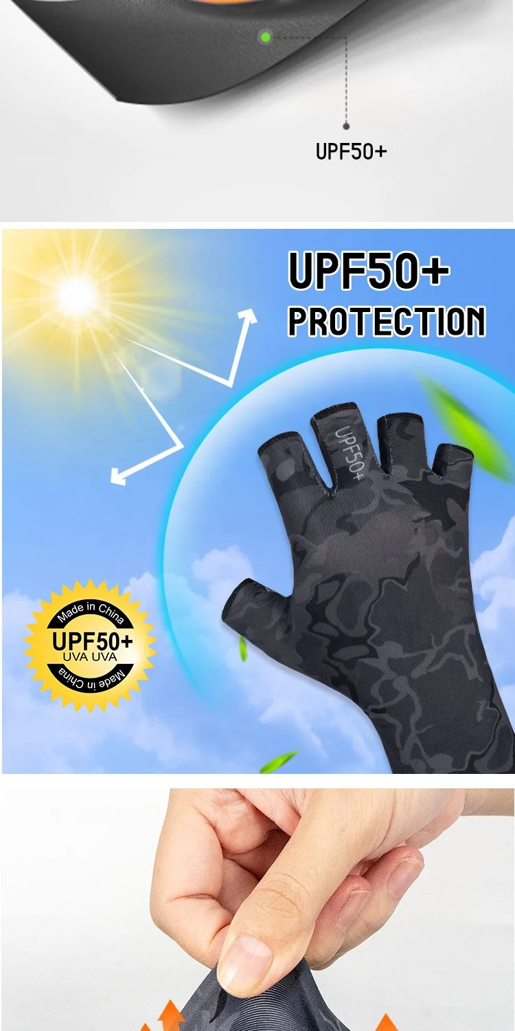 Best OEM ODM Custom Panic Buying Fishing Sun Protection UV 50+ Kayaking Sailing Yachting Padding Canoeing Rowing Hiking Gloves