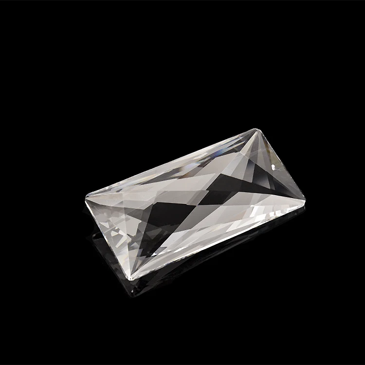 Hot Sell Low MOQ Machine-cut Faceted Crystal Pendants Transparent rectangle Crystal Pendants