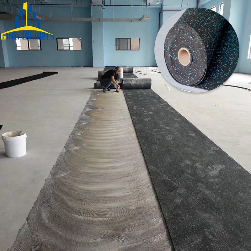 Gingbuilders Cheap High Quality Beige Garage Suelo Gimnasio Pvc Mats 20Mm 6Mm Rubber Outdoor Gym Flooring Roll Puzzle Boxing