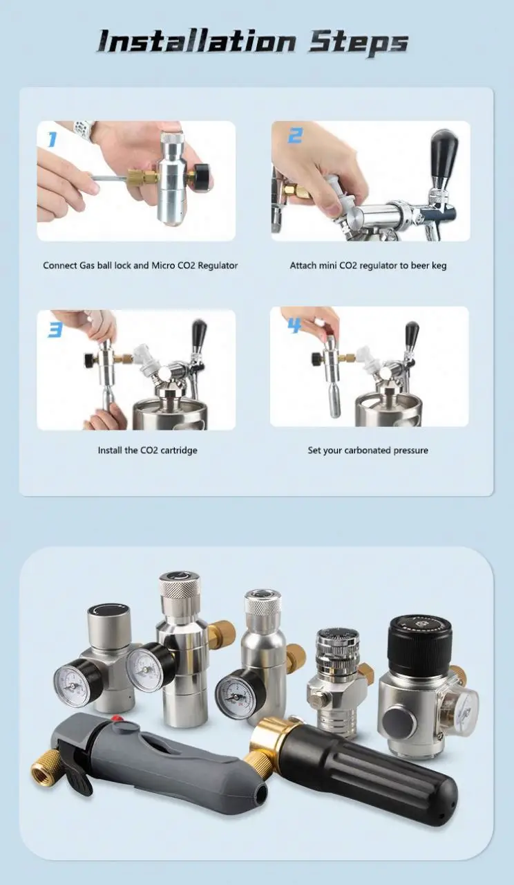 CO2 Mini Gas Regulator Pressure Gauge Fit for Homebrew Draft Beer Soda Beer Making Tools