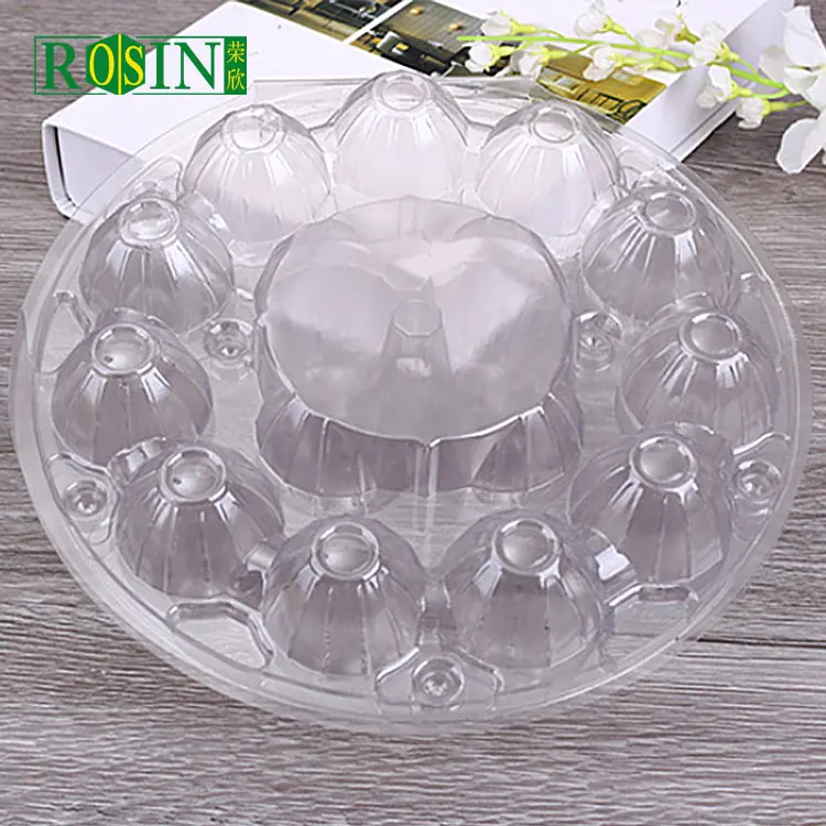 Egg Carton 6 15 Holes Plastic Egg Round Tray With Lid Clear Clamshell Disposable Wholesale Blister Tray Transparent