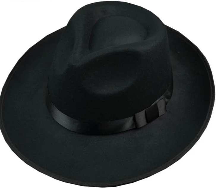 Классическая мужская Федора Майкла Джексона ручной работы на заказ, шляпа из 100% полиэстера, Федора с широкими полями
