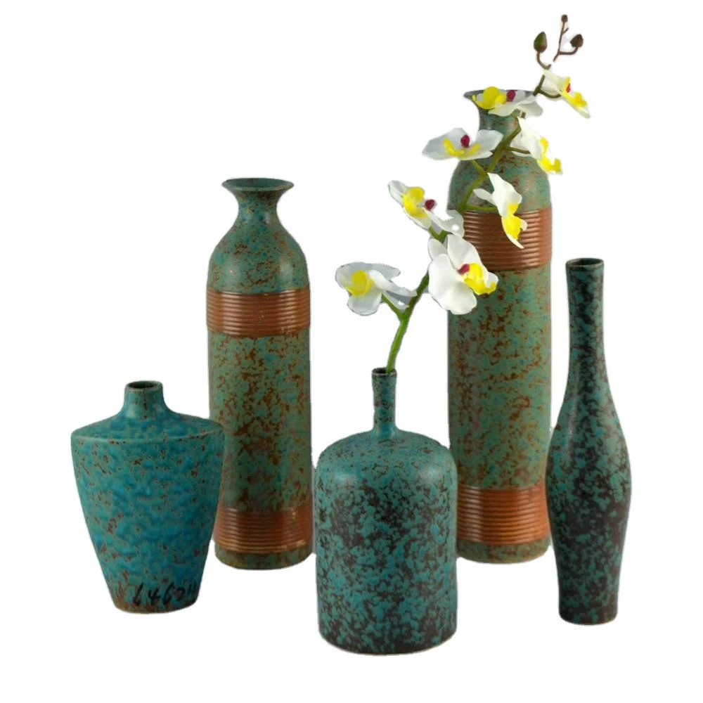 Reactive glazed vase for home decor