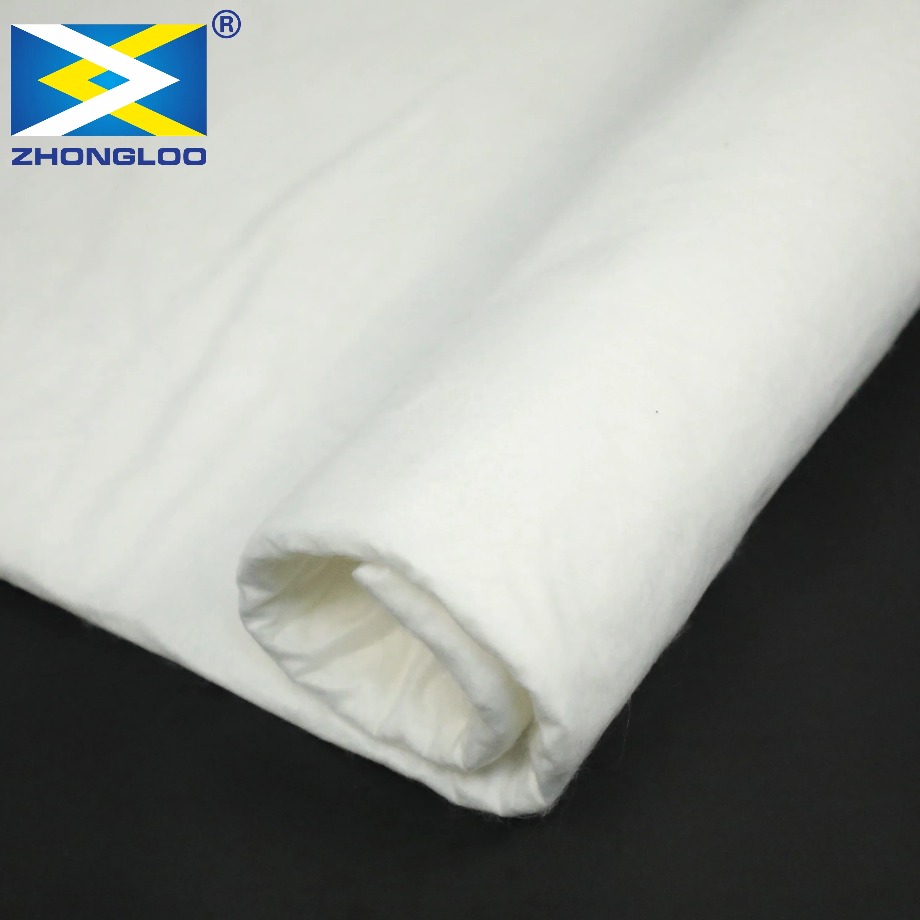 White 100% Polyester non woven geotextile for road dam Building Construction