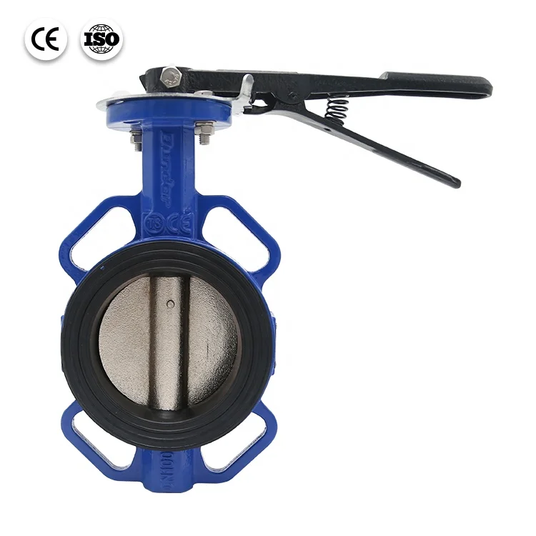 Bundor 2 4 6 8 inch PN10 16 two way handle wafer butterfly valve