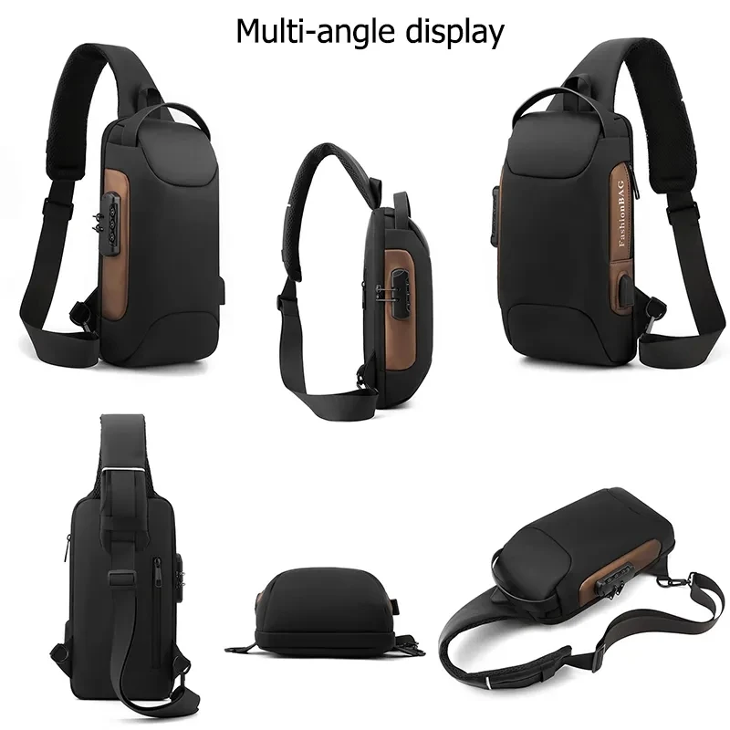 Factory Fashionable Waterproof Chest  Bag with USB Anti Theft Cross body Bag Motorcycle Bag for Unisex