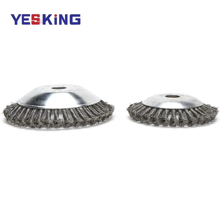 New Arrivals High Performance Crimped Steel Wire Weed Brush Round Weeding Twist Wire Wheel Brush