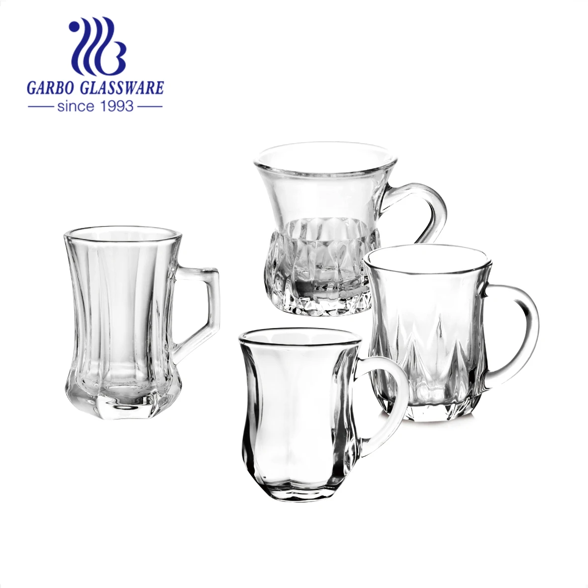 Turkish Patterned Ceramic Mug Set - Assorted Designs Created with Mixed Mold - Ideal for Coffee, Tea, and Hot Beverages