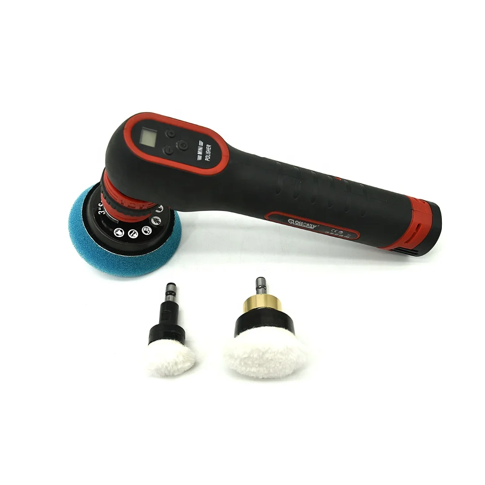 GlossOnly Portable Mini Cordless Nano Rotary Polisher Dual Action Car Polisher with Battery for Auto Detailing