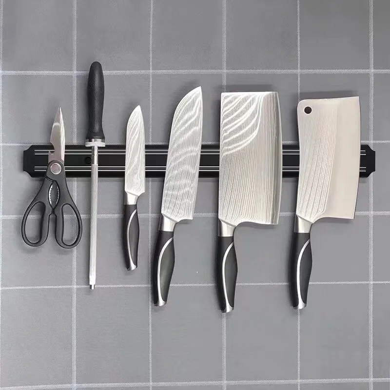 Wholesale Strong Magnetic Knife Strip Secure and Easy Wall-Mounted Storage Solution for Kitchen Knives Metal Knife Block Shape