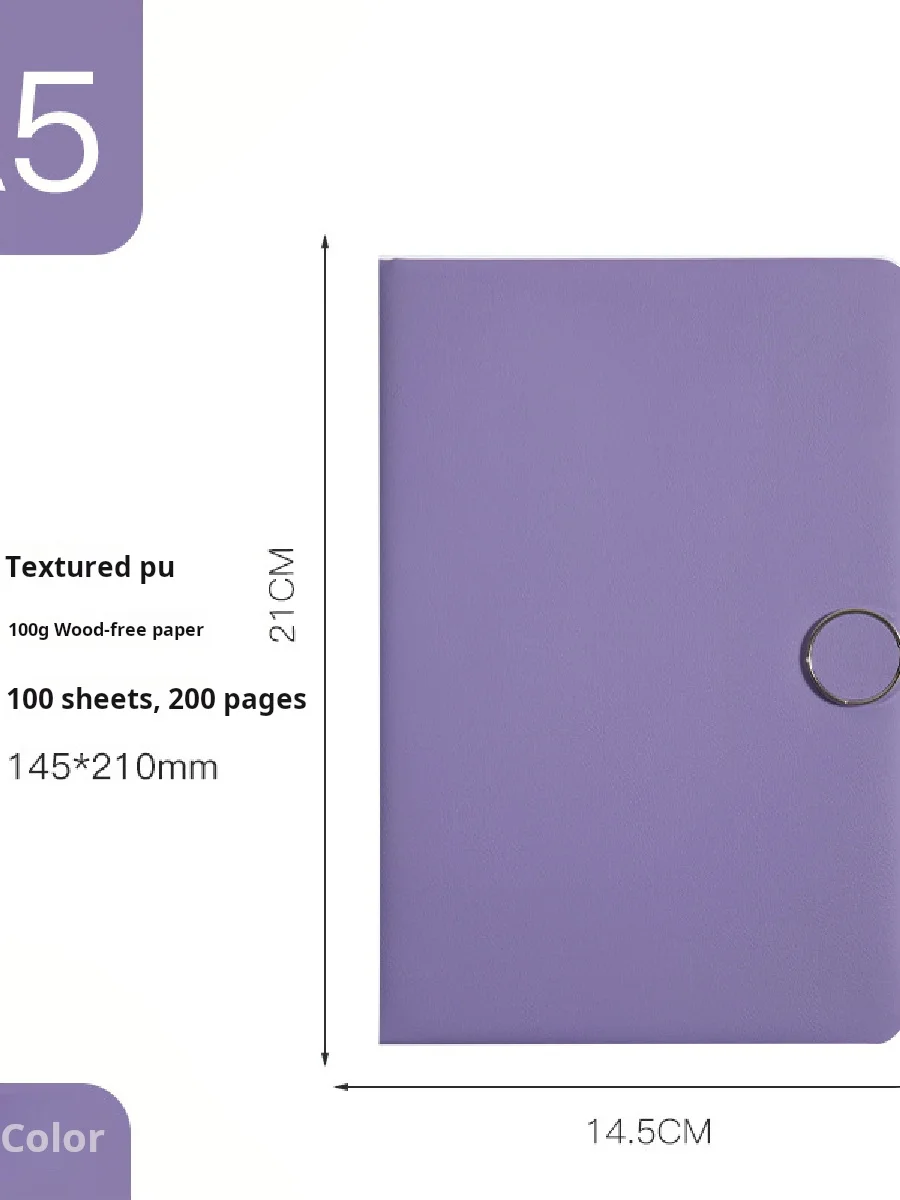 A5 Notebook Wholesale Soft Leather Office Diary with Circular Magnetic Buckle Thickened PU Cover for Gifts