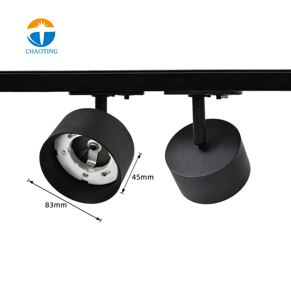 Hot Sale GX 53 Rail Downlight Adjustable Angle Ceiling Light Pure Aluminium GX53 Spot Light Housing Surface Mounted Track Lights