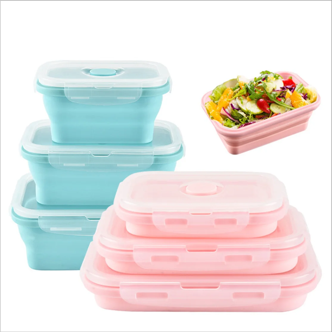100% Food Grade Durable Insulated Airtight Collapsible Food Storage Container Lunch Box for Kids