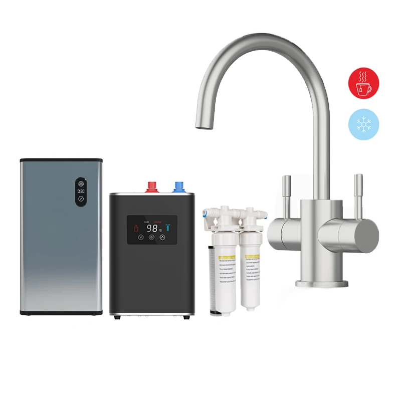 dual handle lever residential filtered boiling water and filtered chilled water dispenser faucet