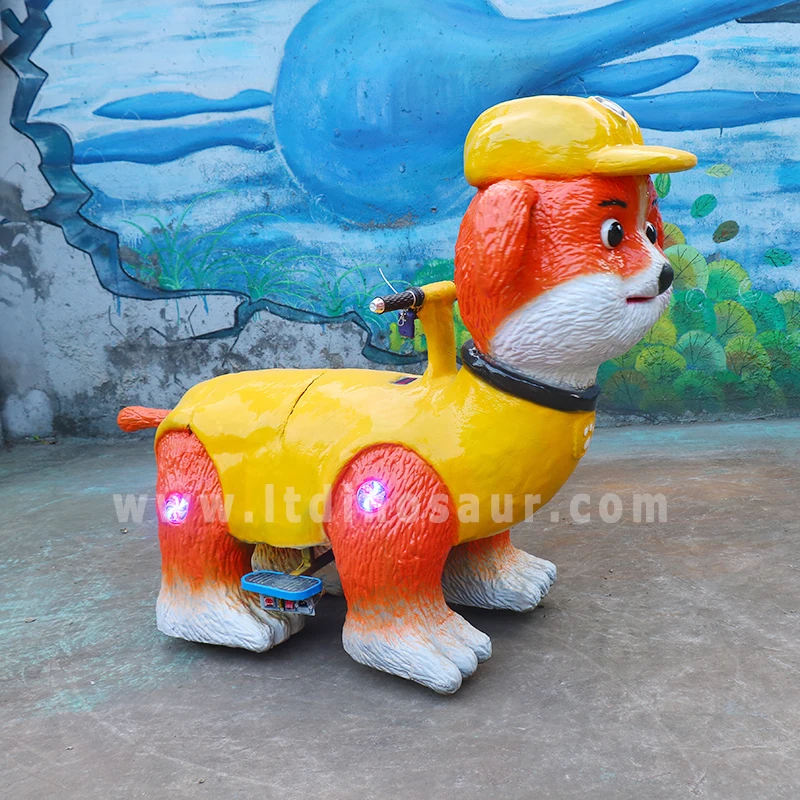 Amusement fun fair animatronic ride dragon on toy outdoor yard