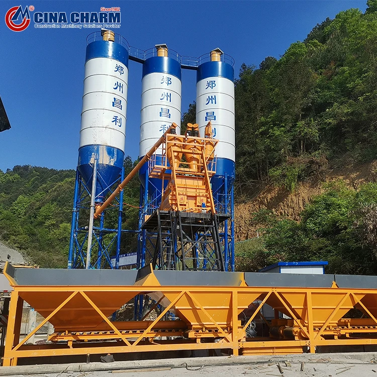 china batching plant manufacturers Advanced Electrical HZS75 ready mixed Concrete mixing Plant