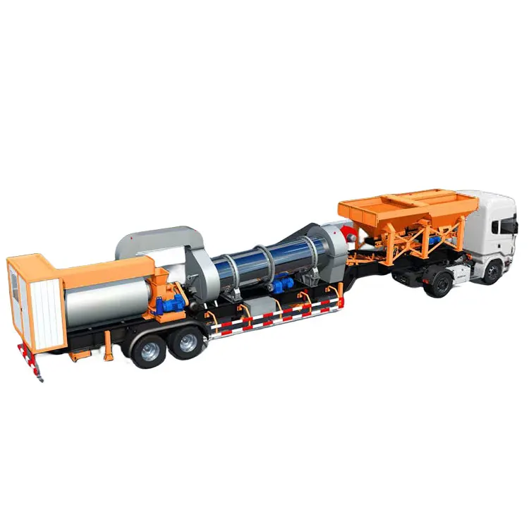 Mobile 40tph Traile Rmounted Small Mobile Drum Mix Asphalt Plant