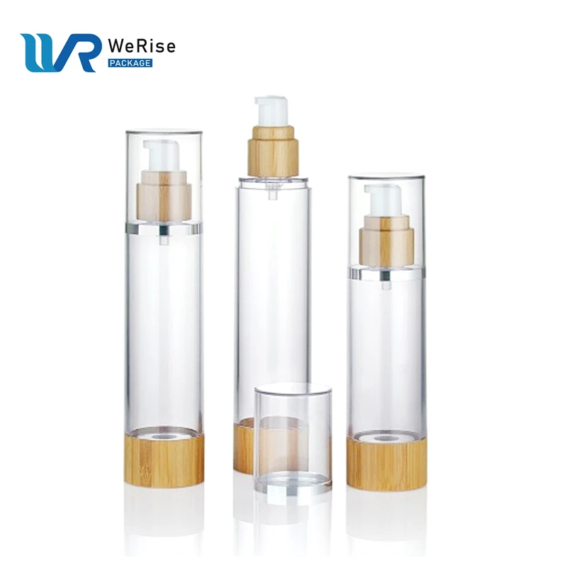 Trade Price  Airless Plastic Spray Pump Bottle Transfer Printing Airless Bottle Lotion Bottle with AS Cap