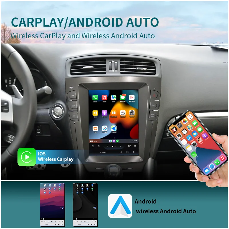 12.1 Inch Vertical Touch Screen Android Car Multimedia Player for Lexus series GS/ES/IS/RX Tesla Style Car Stereo