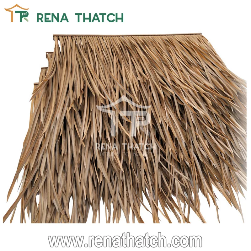 Popular durable outdoor fire resistant artificial thatch straw synthetic straw artificial roof thatch plastic palm roof