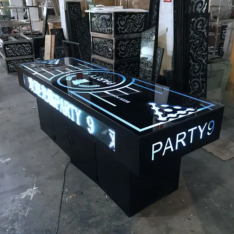 Новый дизайн на заказ, длинная Вечеринка 8 футов, интеллектуальный игровой стол для beerpong, светодиодный Пивной Стол для понга