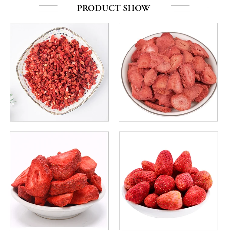China 25 Years OEM Factory  Freeze Dried Strawberry Slice Cube Whole