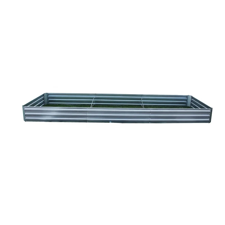 Eco-friendly Large Rectangle 12x4x1ft Galvanized Steel garden raised planter box Raised Garden Beds for Vegetables herbs flowers
