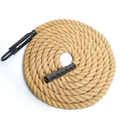 Gym Equipment Climb Rope Dia 50mm Training Rope With Hook Body Building Jute Climbing Rope