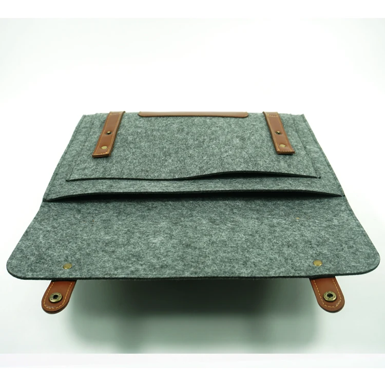 12 13 14 15 17 Inch Notebook Computer Case Bag Pouch Felt Laptop Sleeve Bag with leather Handle