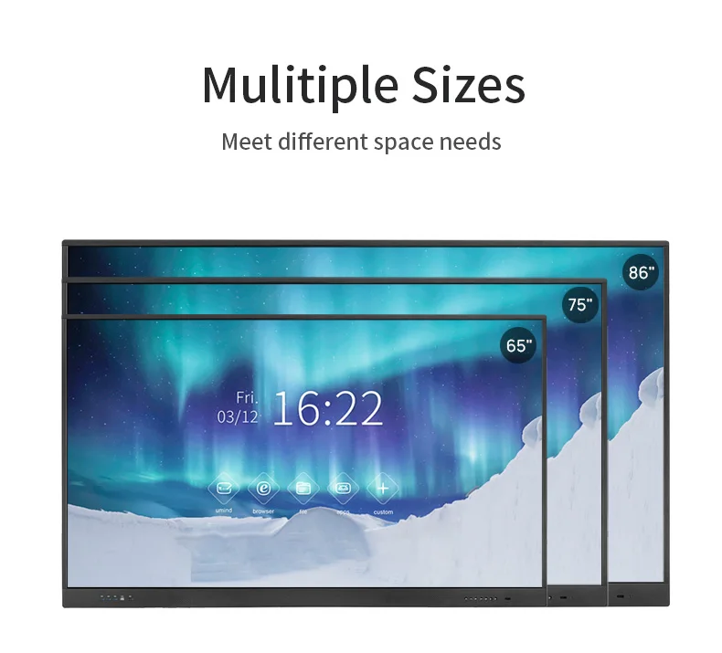 new riotouch 4K android 65 75 86 inch interactive boards touch screen 20 point IR touch panel for school education teaching