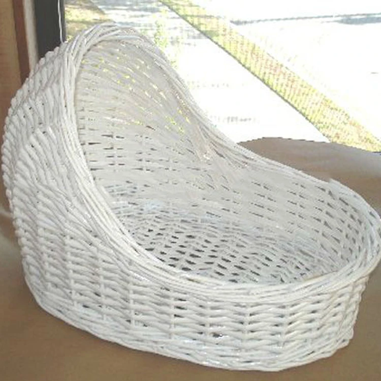 
Natural empty wicker baby bassient crib with fabric  (1544277339)