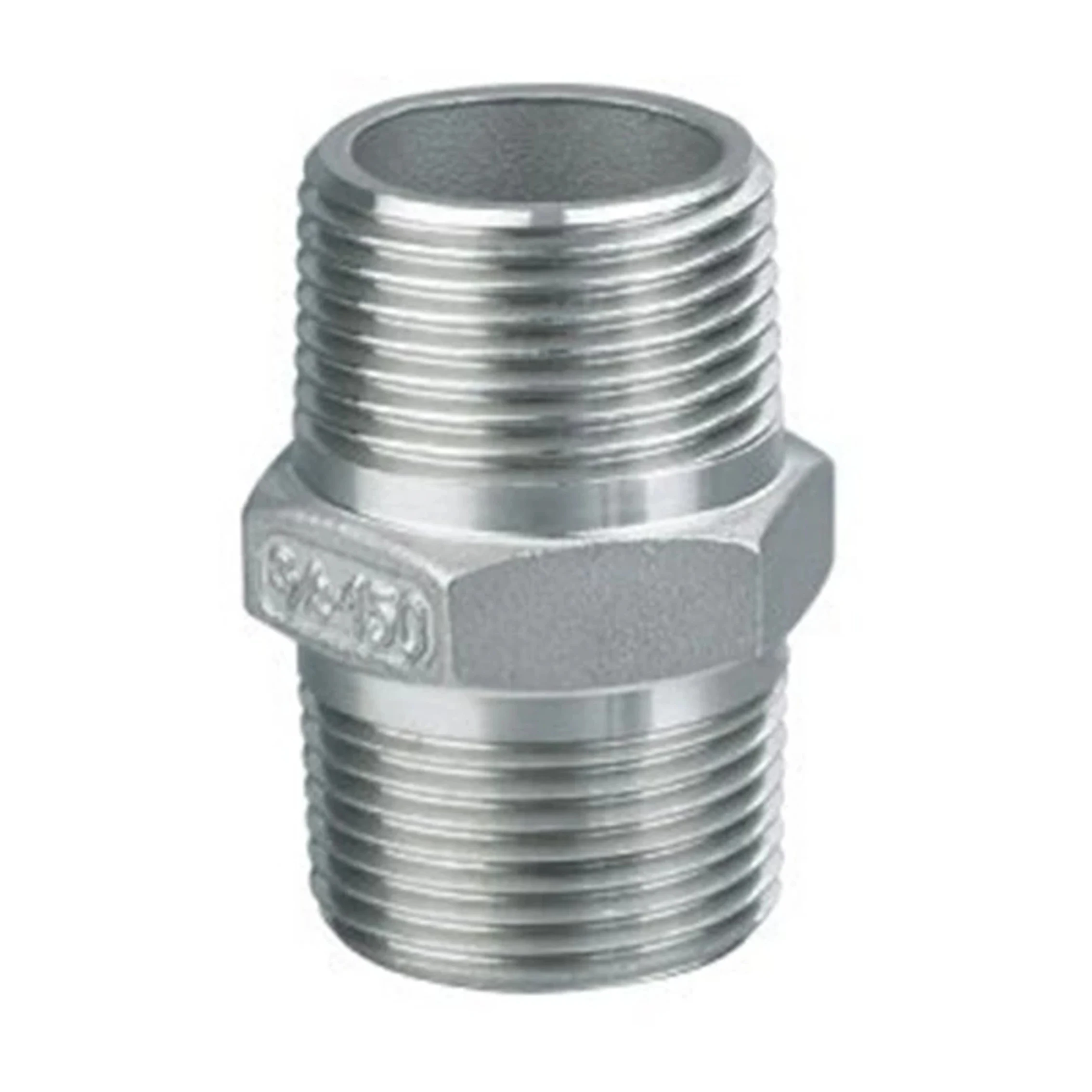 RTS Sanitary stainless steel 201 304  thread pipe fitting male Hexagonal nipple fitting Hex Nipple
