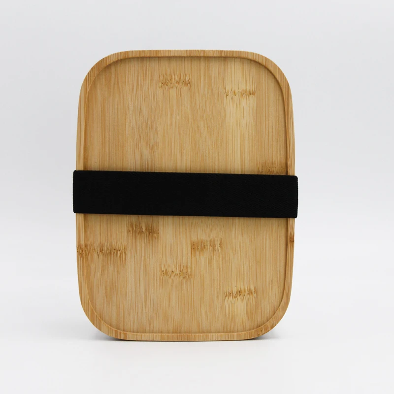 Portable Kids Lunch Box School Food Container 304 Stainless Steel Bento Lunch Box Bamboo Lid