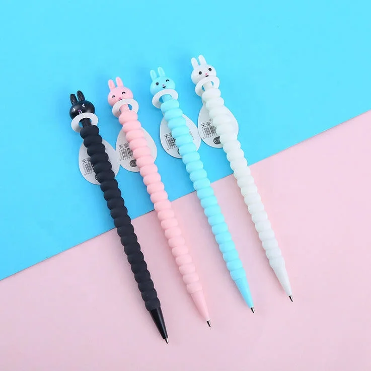 Copllent Automatic Pencil  Students Cartoon Plastic Mechanical Pencil Girl Heart Small White Rabbit Cute Mechanical Pencil