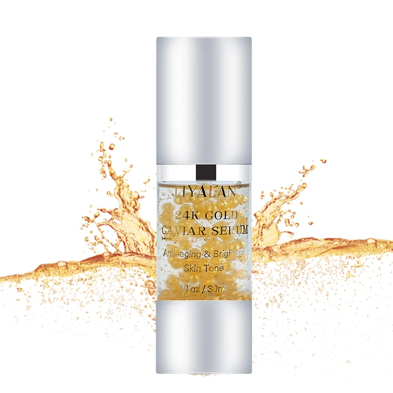 Private Label Anti Wrinkle Facial Skin Care Whitening Natural 24k Gold Caviar Serum Organic Collagen Face Essence