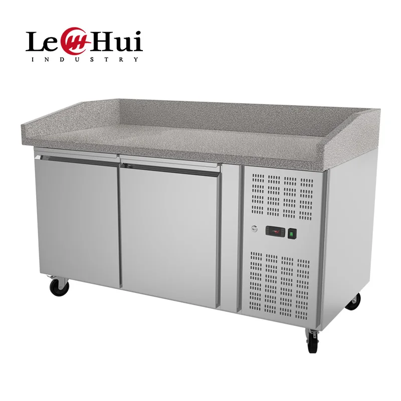 Sandwich sala Prep Table Refrigerated Pizza Work Table Pizza Prep Table Pizza Preparation Counter Fridge Marble Top