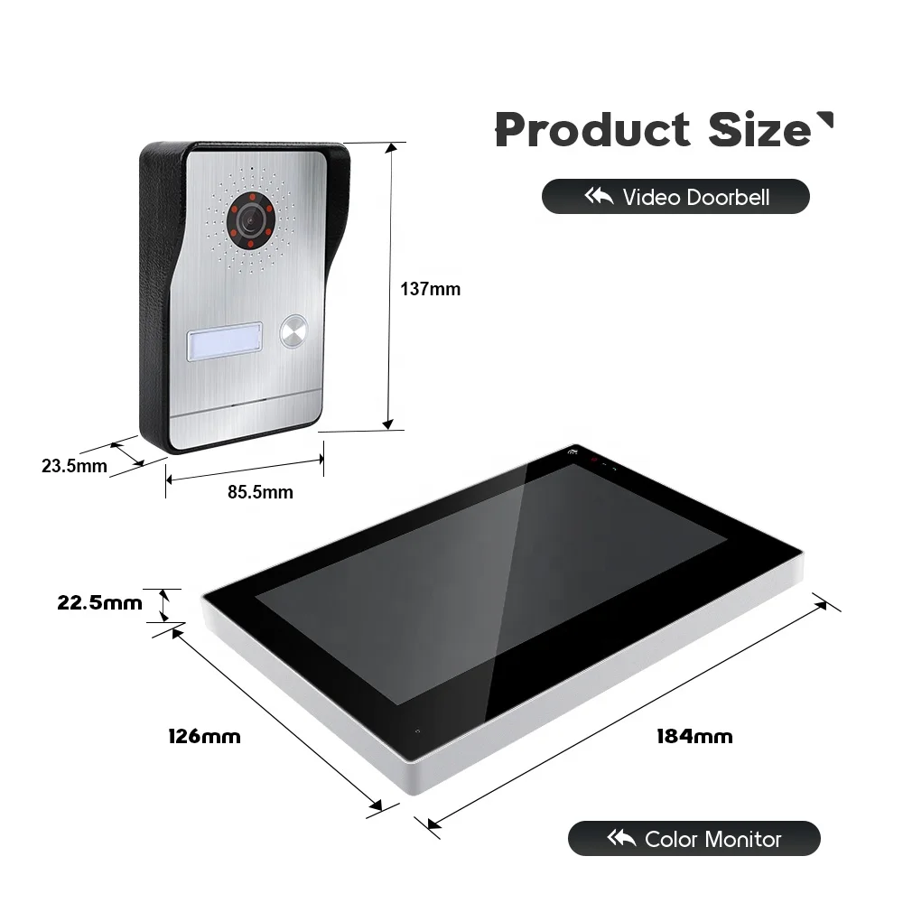 Tuya Video Intercom System 7 Inch IPS Touch Screen 1080P Smart Video Doorbell with Camera for Home