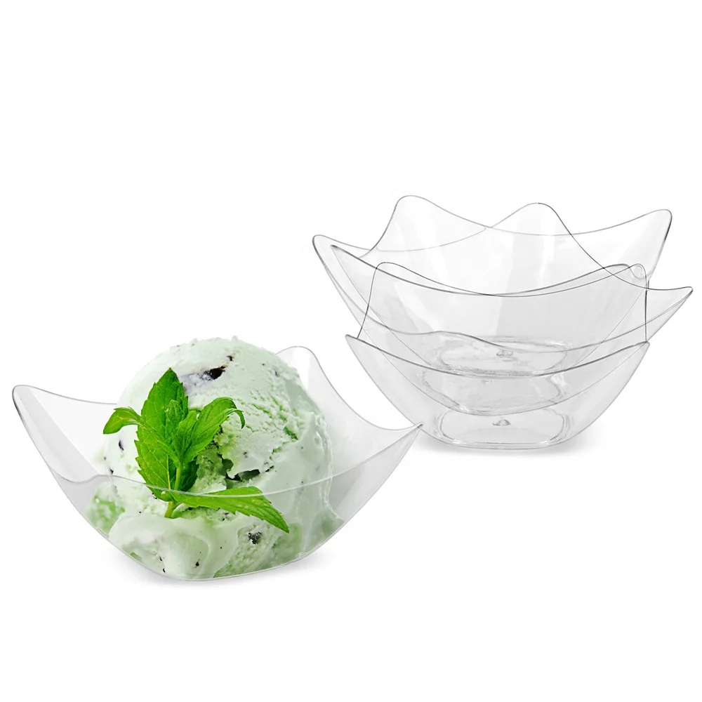 High quality wholesale 2023 PS Tableware 79ml Plastic Clear Dessert Dish Plate Dish Food & Beverage Stores