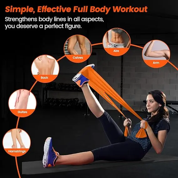 Resistance Bands Set Latex Elastic Exercise Bands for Physical Therapy, Yoga, Pilates