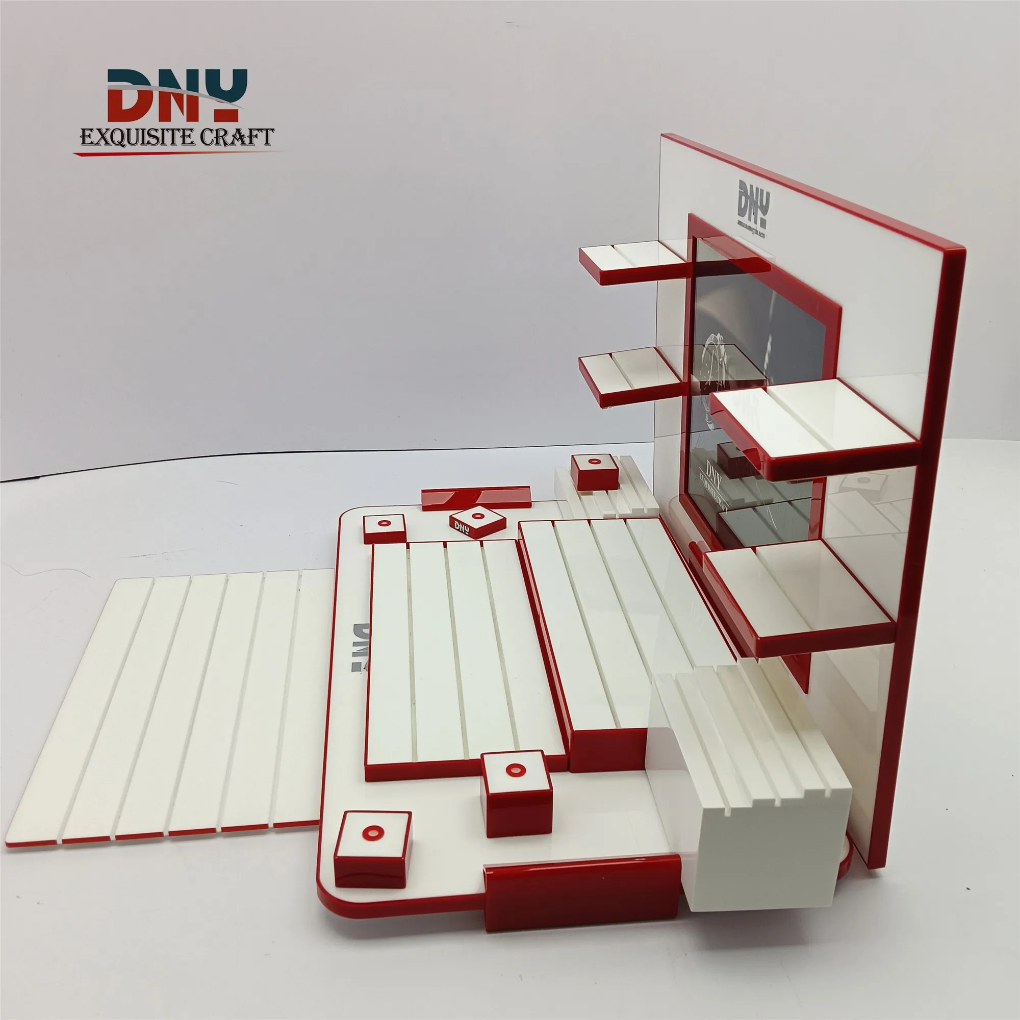 Factory custom fashion acrylic watch display stand set for shop counter add brand influence