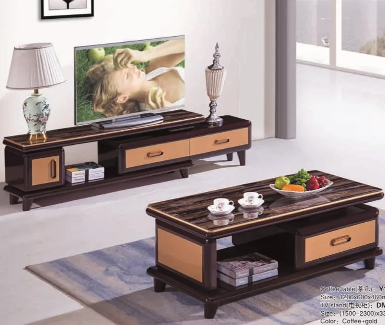 Modern luxury granite living room furniture coffee table sets elegant