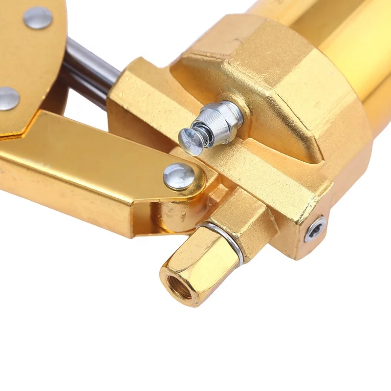 Grease gun 900cc gold plating process double piston 8000psi-10000psi high pressure manual grease gun