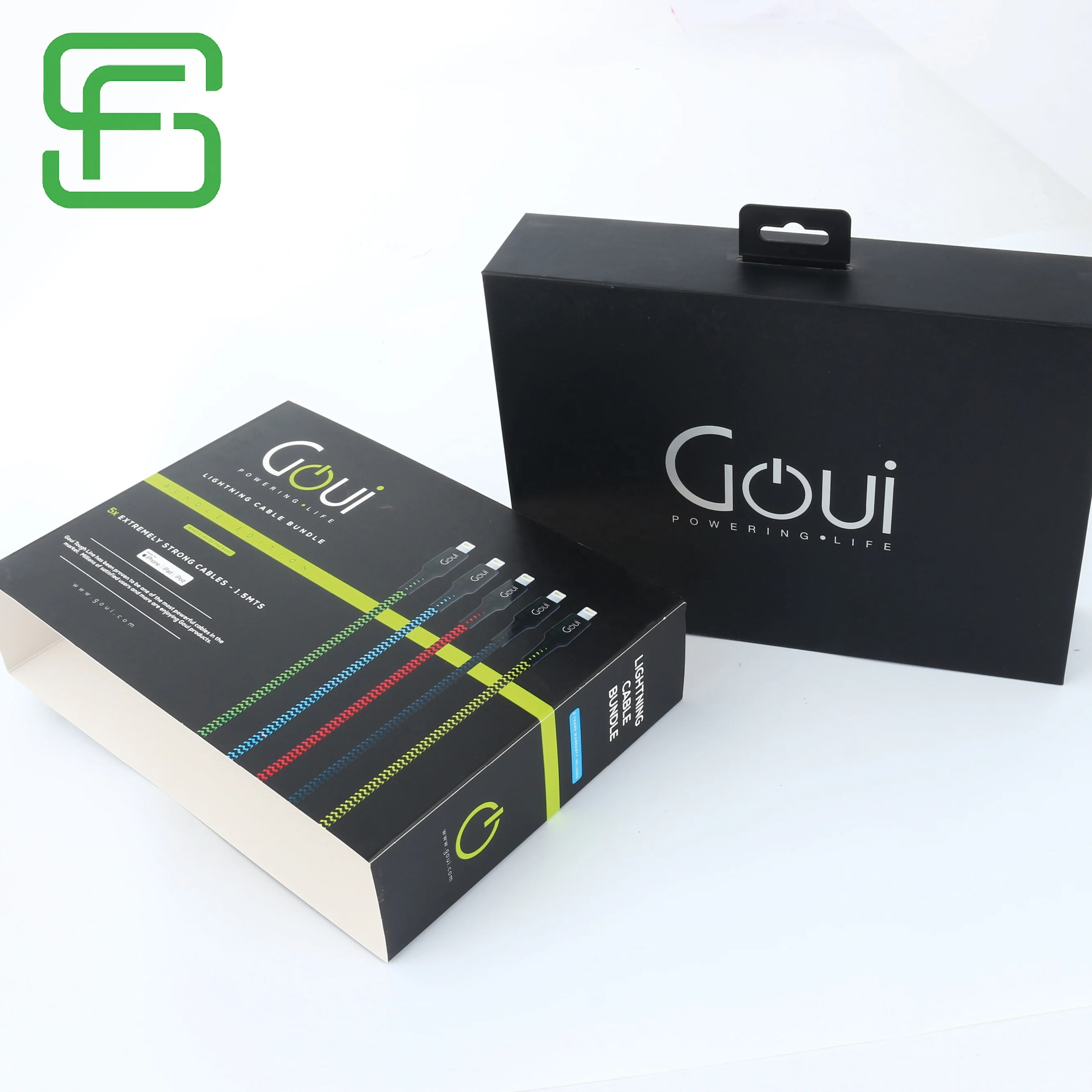 Recycled Data line Cardboard Packaging Box Customized Packaging Box With Hanger