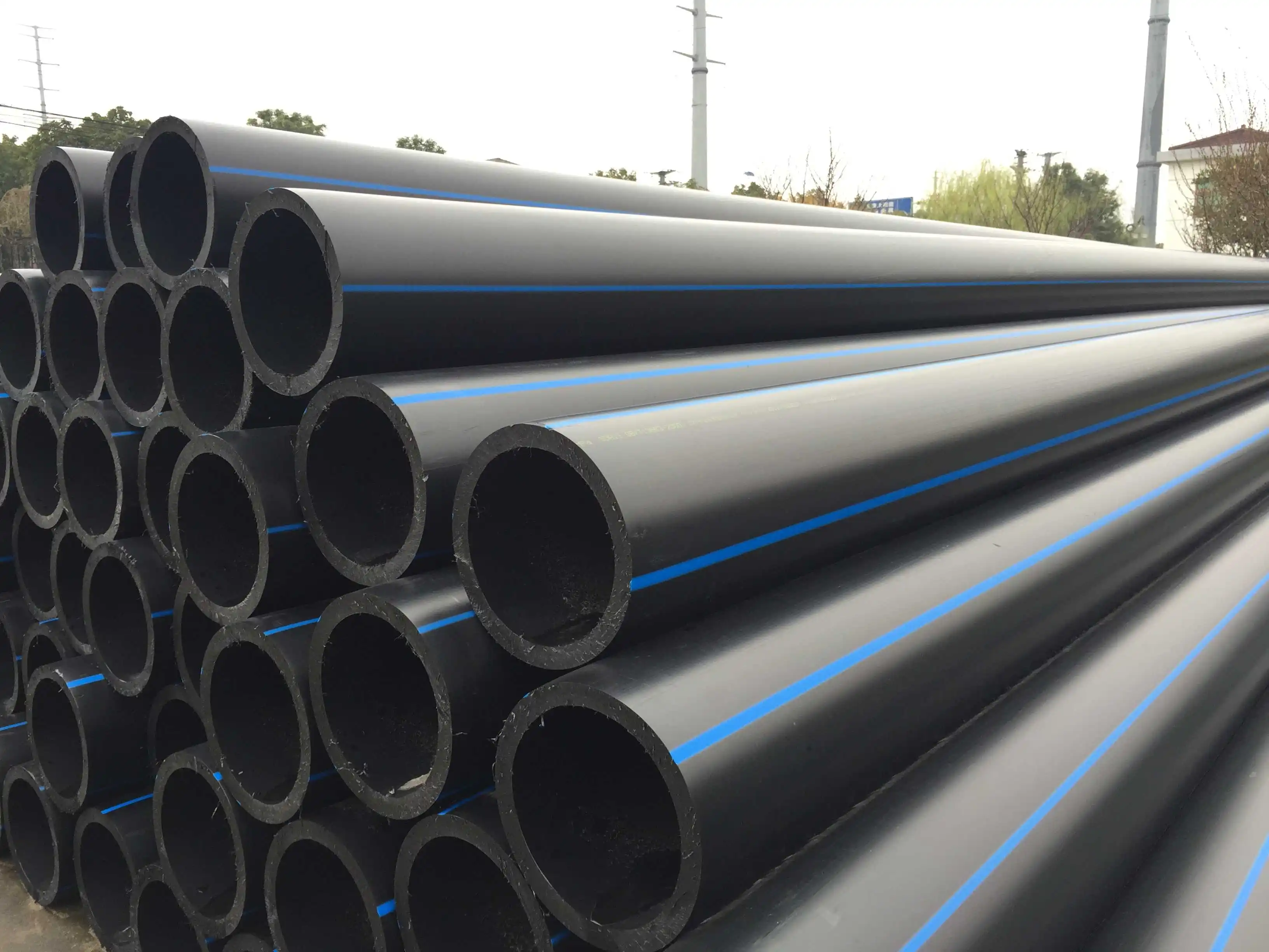 Large Diameter 600mm Polyethylene Plastic black Pipe for water supply