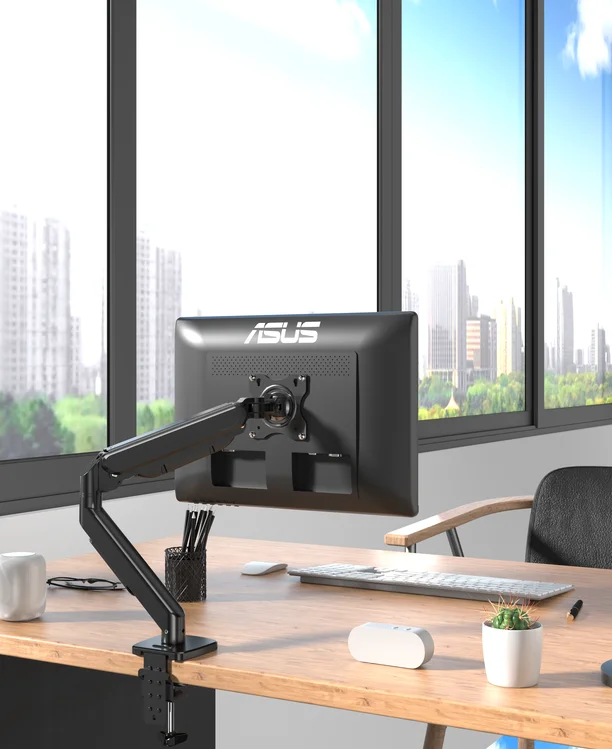 Регулируемый рычаг газового пружинного монитора, крепление VESA с зажимом C, Монтажная база