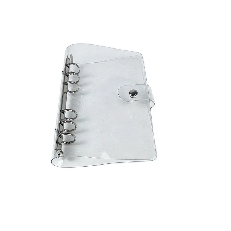 wholesale a6 A5 binder diary planner pu journal leather notebook 6 ring budget pvc binder set planner with cash envelopes